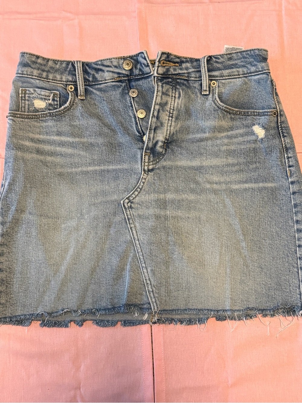 Denim Mini Skirt - Light Blue - Picture 2 of 3